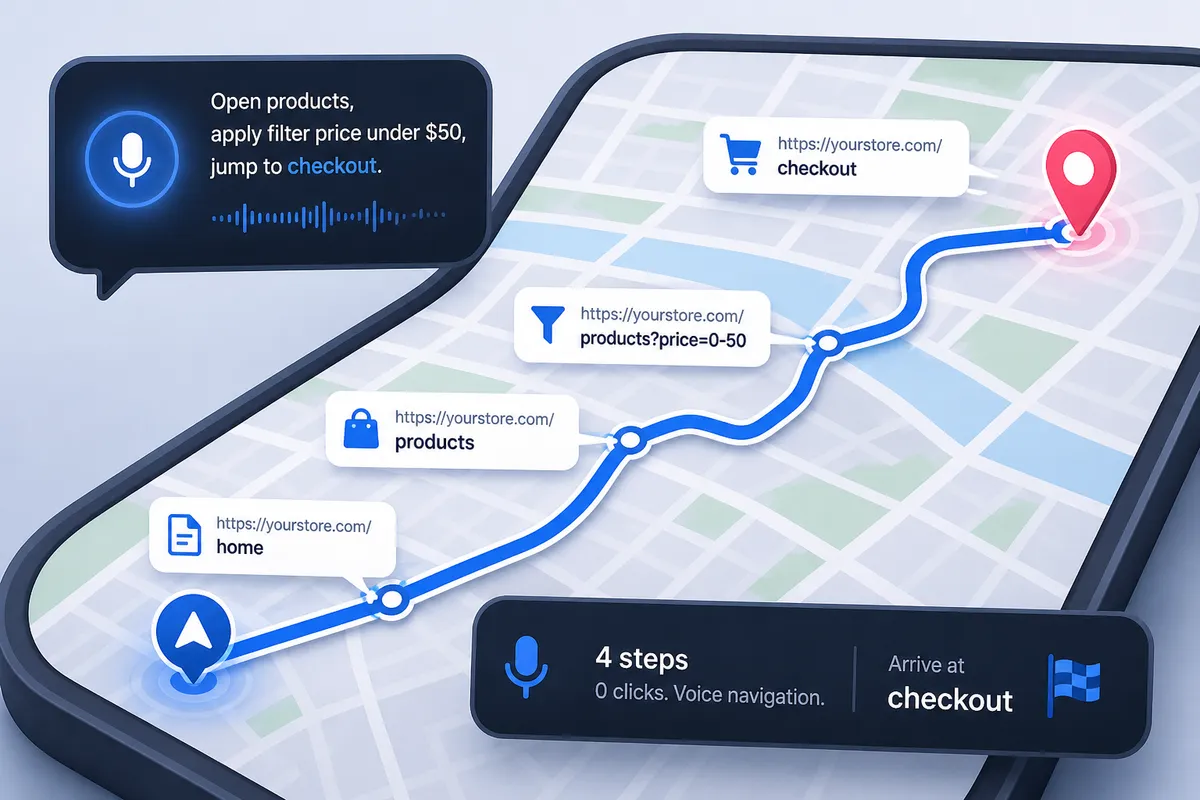 Navigation: from sentence to the right page